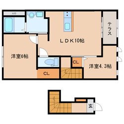 菖蒲池駅 徒歩30分 2階の物件間取画像